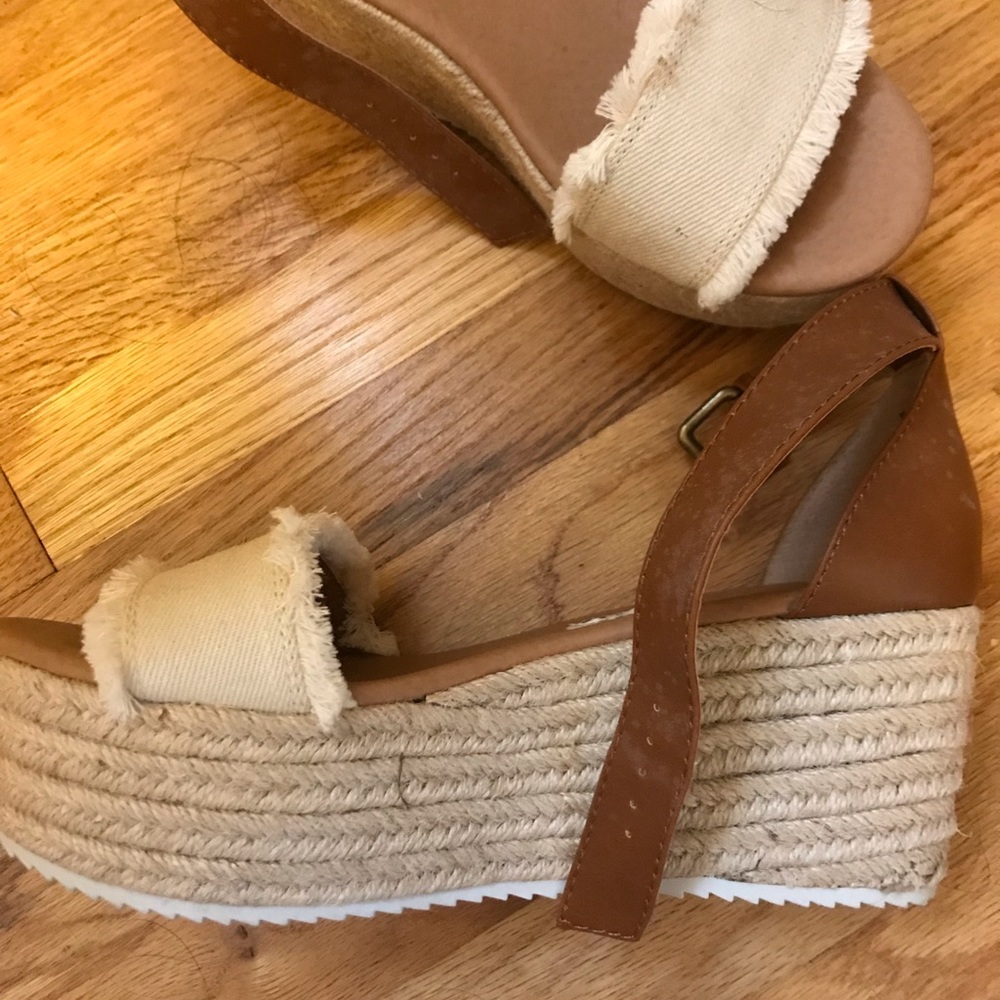 White Platform Summer Wedges